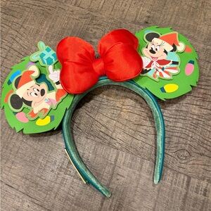 Loungefly Green and Red Mickey Mouse Holiday Headband